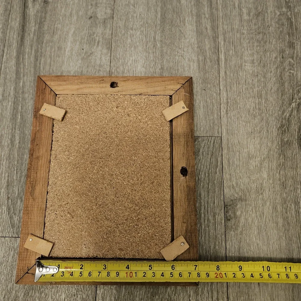 Vintage glass insert 8x5.5 wooden‎ frame wall mount vertical or horizontal
